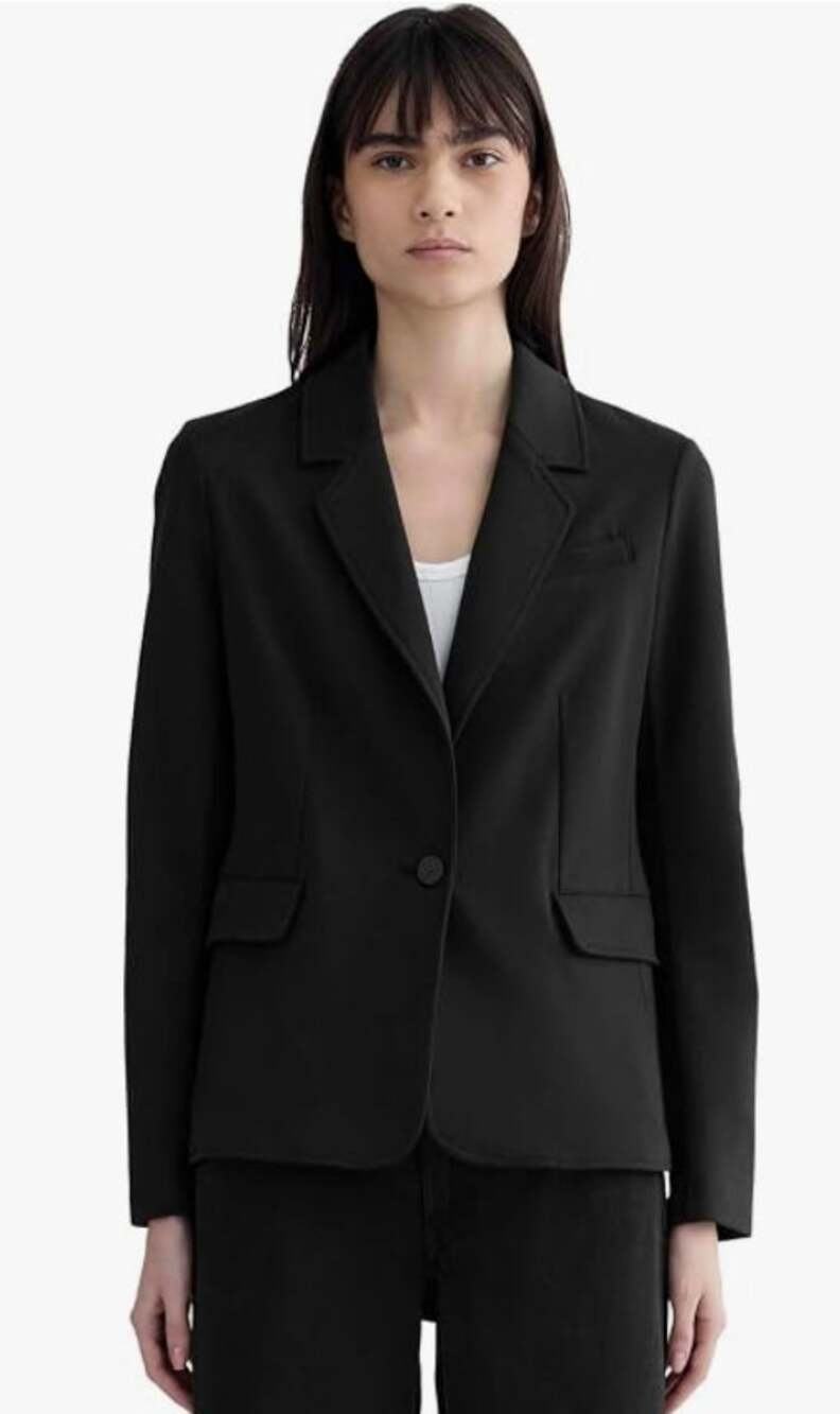 Everlane The Dream Blazer Black Ponte Knit Single Button Women's Medium Stretch